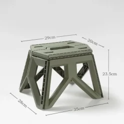1Pc Heavy Duty Folding Stool Collapsible Stool Thick Plastic, Portable & Easy Carry for Camping & Outdoor Use