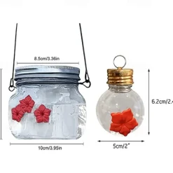 1pc, Hummingbird Feeder, With Flower Feeding Ports, Outdoor Hanging Yard Decoration, Clear Bulb Reservoir Design, Portable Hummingbird Feeders, Outdoor Garden Decorations