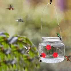 1pc, Hummingbird Feeder, With Flower Feeding Ports, Outdoor Hanging Yard Decoration, Clear Bulb Reservoir Design, Portable Hummingbird Feeders, Outdoor Garden Decorations