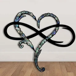 1pc Infinity Heart Black Metal Wall Art Heart-shaped Metal Wall Decor Love Sign Plaque Bedroom Ornaments For Home Wedding Indoor Outdoor Christmas Gifts