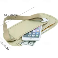1PC Invisible Travel Waist Packs Waist Pouch for Passport Money Belt Bag Hidden Security Wallet Casual Bag For Men Women