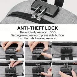 1pc Large Capacity Laptop Storage Backpack Schoolbag For Outdoor Camping Travel Anti-theft Waterproof Sports Bag With USB Charging Port Father's Day Gift Birthday Gift