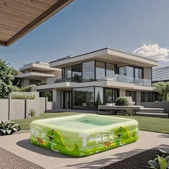 1pc Large Ocean Themed Inflatable Swimming Pool with Marine Life Design (Turtles, Clownfish, Seahorses) - No Electricity Needed, Easy Setup & Portable PVC Pool for Beach, Parties, Weddings, Music Fest