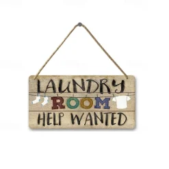 1pc, Laundry Wooden Signs Wood Plaque Wood Plate For Laundry Room Hanging Sign Washhouse Door Decoration Home Wall Decor 15x30cm/6''x12''