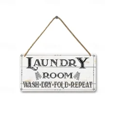 1pc, Laundry Wooden Signs Wood Plaque Wood Plate For Laundry Room Hanging Sign Washhouse Door Decoration Home Wall Decor 15x30cm/6''x12''