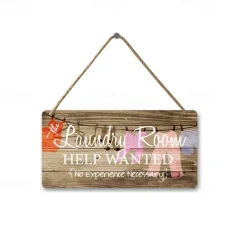 1pc, Laundry Wooden Signs Wood Plaque Wood Plate For Laundry Room Hanging Sign Washhouse Door Decoration Home Wall Decor 15x30cm/6''x12''