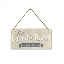 1pc, Laundry Wooden Signs Wood Plaque Wood Plate For Laundry Room Hanging Sign Washhouse Door Decoration Home Wall Decor 15x30cm/6''x12''