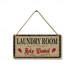 1pc, Laundry Wooden Signs Wood Plaque Wood Plate For Laundry Room Hanging Sign Washhouse Door Decoration Home Wall Decor 15x30cm/6''x12''