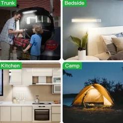 1pc LED Closet Lights - Motion Sensor Under Cabinet USB Rechargeable Night Lamp, Dimmable Indoor Lighting for Kitchen, Wardrobe & Stairs 80/120/160 LEDs