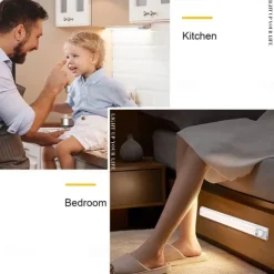 1pc LED Closet Lights - Motion Sensor Under Cabinet USB Rechargeable Night Lamp, Dimmable Indoor Lighting for Kitchen, Wardrobe & Stairs 80/120/160 LEDs