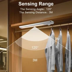 1pc LED Closet Lights - Motion Sensor Under Cabinet USB Rechargeable Night Lamp, Dimmable Indoor Lighting for Kitchen, Wardrobe & Stairs 80/120/160 LEDs