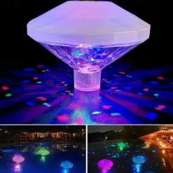 1pc LED Color Changing Floating Pool Lights, Waterproof Matte Finish Swimming Pool Light Float with 7 Modes Lighting Underwater Waterproof Floating Pond Light for Disco Pool Pond Fountain