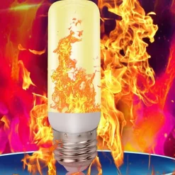 1pc LED Flame Effect Fire Light Bulbs Full Model 5W E27 Flame Bulb 78leds 85-265V Flickering Halloween Christmas Home Decration
