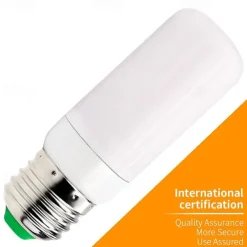 1pc LED Flame Effect Fire Light Bulbs Full Model 5W E27 Flame Bulb 78leds 85-265V Flickering Halloween Christmas Home Decration