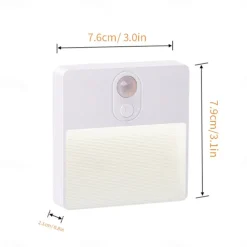 1pc LED Infrared Motion Sensor Night Light, Stepless Dimming Rechargeabl Night Light Automatic On/Off Adjustable Colors for Kitchen, Bedroom, Living Room, Hallway, Bathroom