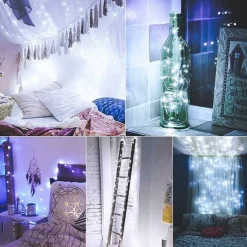 1pc 10LED 1m Solar Wine Bottle Stopper Copper Fairy Strip Wire Outdoor Party Decoration Novelty Night Lamp DIY