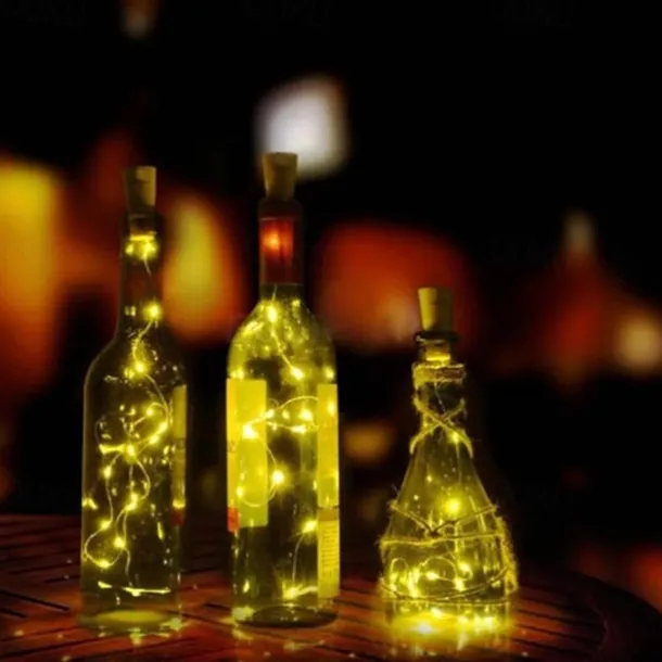 1pc 10LED 1m Solar Wine Bottle Stopper Copper Fairy Strip Wire Outdoor Party Decoration Novelty Night Lamp DIY