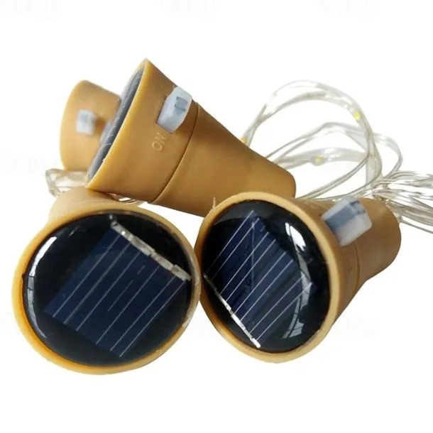 1pc 10LED 1m Solar Wine Bottle Stopper Copper Fairy Strip Wire Outdoor Party Decoration Novelty Night Lamp DIY