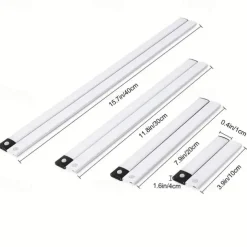 1pc LED Motion Sensor Cabinet Light Under Counter Closet Lighting Wireless Magnetic USB Rechargeable Kitchen Night Lights for Wardrobe Closets Cabinet Cupboard Stairs Corridor Shelf
