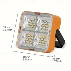 1pc LED Portable Solar Work Light, Rechargeable Magnetic Light, Emergency Worklight with 4 Light Modes for Power Failure, Car Repair, Camping, Construction Job Site