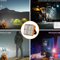 1pc LED Portable Solar Work Light, Rechargeable Magnetic Light, Emergency Worklight with 4 Light Modes for Power Failure, Car Repair, Camping, Construction Job Site