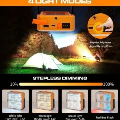 1pc LED Portable Solar Work Light, Rechargeable Magnetic Light, Emergency Worklight with 4 Light Modes for Power Failure, Car Repair, Camping, Construction Job Site