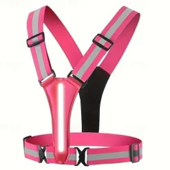 1pc LED Reflective Running Vest Light High Visibility, Rechargeable & Adjustable Lighting for Safe Walking, Running, Cycling Durable & Comfortable Design