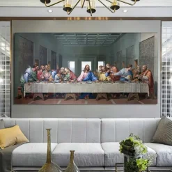 1PC Leonardo Da Vinci's The Last Supper Posters And Print Wall Art Canvas Painting Famous Painting Art For Living Room Cuadros Decor No Frame