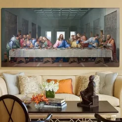 1PC Leonardo Da Vinci's The Last Supper Posters And Print Wall Art Canvas Painting Famous Painting Art For Living Room Cuadros Decor No Frame