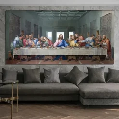1PC Leonardo Da Vinci's The Last Supper Posters And Print Wall Art Canvas Painting Famous Painting Art For Living Room Cuadros Decor No Frame