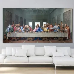 1PC Leonardo Da Vinci's The Last Supper Posters And Print Wall Art Canvas Painting Famous Painting Art For Living Room Cuadros Decor No Frame
