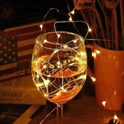 1pc 2m String Lights Outdoor Waterproof String Lights 20 LEDs Warm White White Multi Color for Christmas Party Decorative Batteries Powered
