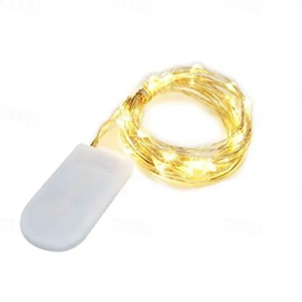 1pc 2m String Lights Outdoor Waterproof String Lights 20 LEDs Warm White White Multi Color for Christmas Party Decorative Batteries Powered