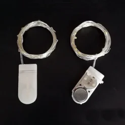 1pc 2m String Lights Outdoor Waterproof String Lights 20 LEDs Warm White White Multi Color for Christmas Party Decorative Batteries Powered