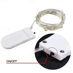 1pc 2m String Lights Outdoor Waterproof String Lights 20 LEDs Warm White White Multi Color for Christmas Party Decorative Batteries Powered