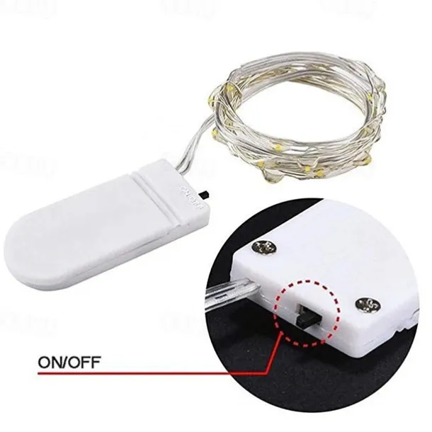 1pc 2m String Lights Outdoor Waterproof String Lights 20 LEDs Warm White White Multi Color for Christmas Party Decorative Batteries Powered