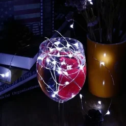 1pc 2m String Lights Outdoor Waterproof String Lights 20 LEDs Warm White White Multi Color for Christmas Party Decorative Batteries Powered