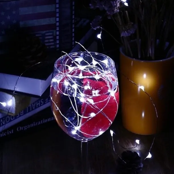 1pc 2m String Lights Outdoor Waterproof String Lights 20 LEDs Warm White White Multi Color for Christmas Party Decorative Batteries Powered