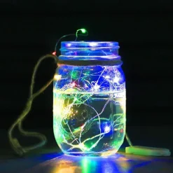 1pc 2m String Lights Outdoor Waterproof String Lights 20 LEDs Warm White White Multi Color for Christmas Party Decorative Batteries Powered