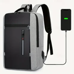 1pc Men's Women's Backpack With USB Charging Port Business Commuter Computer Bag For Business Trip Daily Use Laptop Backpack Multifunctional Student Large Capacity Backpack