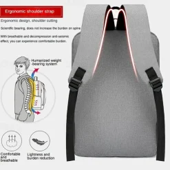 1pc Men's Women's Backpack With USB Charging Port Business Commuter Computer Bag For Business Trip Daily Use Laptop Backpack Multifunctional Student Large Capacity Backpack