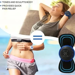 1pc Mini Portable Electric Neck Massager Patch Relieve Back & Shoulder Hip Pain Instantly With Cervical Massage Pad