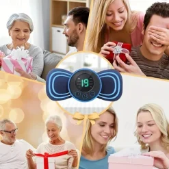 1pc Mini Portable Electric Neck Massager Patch Relieve Back & Shoulder Hip Pain Instantly With Cervical Massage Pad