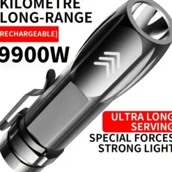 1pc Mini Portable LED Bright Flashlight With USB Fast Charging Water-resistant For Outdoor Hiking At Night