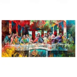 1pc Modern Artistic Graffiti Painting of 'The Last Supper' - Home Decor Wall Art for Corridor Porch or Any Room