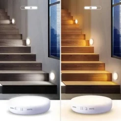 1pc Motion Sensor Lights Indoor Wireless LED Rechargeable magnetic stick on Wall Night Light Battery Operated USB Charging Stair Corridors Closet Kitchen Light Under Cabinets Light