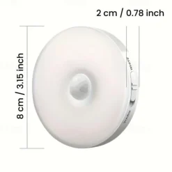 1pc Motion Sensor Lights Indoor Wireless LED Rechargeable magnetic stick on Wall Night Light Battery Operated USB Charging Stair Corridors Closet Kitchen Light Under Cabinets Light