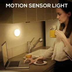 1pc Motion Sensor Lights Indoor Wireless LED Rechargeable magnetic stick on Wall Night Light Battery Operated USB Charging Stair Corridors Closet Kitchen Light Under Cabinets Light