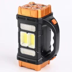 1pc Multifunctional Solar LED+COB Light With Handle, USB Charging Waterproof For Outdoor Camping Safety Emergency At Night