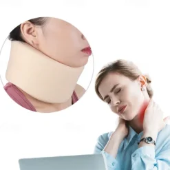 1PC Neck Brace Soft Neck Support Brace Cervical Collar Neck Protector Adjustable Sponge Neck Shoulder Relaxer Neck Collar Relieves Pain Spine Pressure for Sleeping Injury Home Office Use
